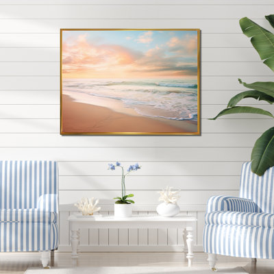 Beach Photo Coastal Tranquility I - Coastal Beach, reproduction d'art sur toile encadrée