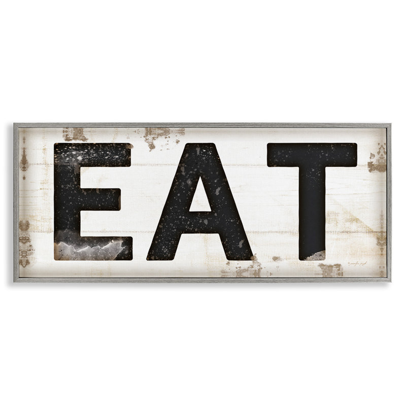 «Eat Typographie», estampe numérique par Jennifer Pugh, H 10 po x l 24 po, Estampe numérique Farmhouse