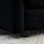 3 pièces avec coussins d'accoudoir, chenille noire, sièges relaxants, coussins décoratifs dans un cadre,