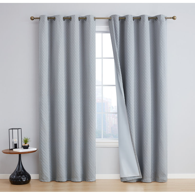 Alacam Blackout Curtain Pair, 50"W x 96"L, Light Gray