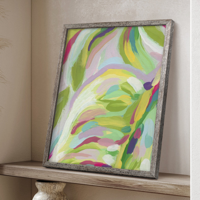 Impression encadrée Bright Tropical Abstraction IV - bois massif, H 15 po x l 12 po
