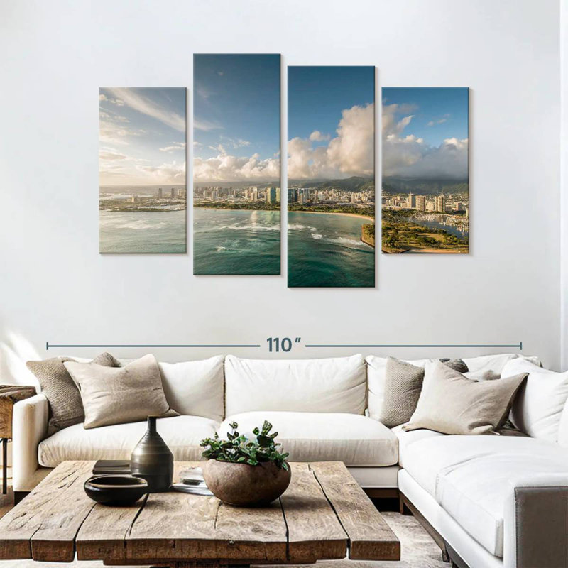 Tergel Honolulu Hawaii Aerial, 54" H x 84" W