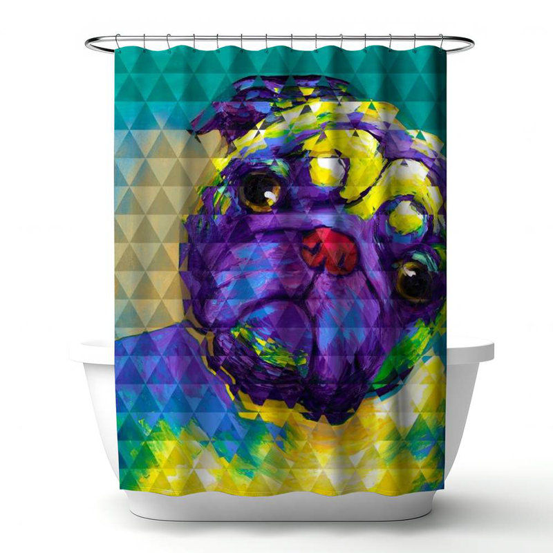 Shower Curtain AN81 – Polyester Shower Curtain, Dye Sublimation Print, 71" W × 74" L