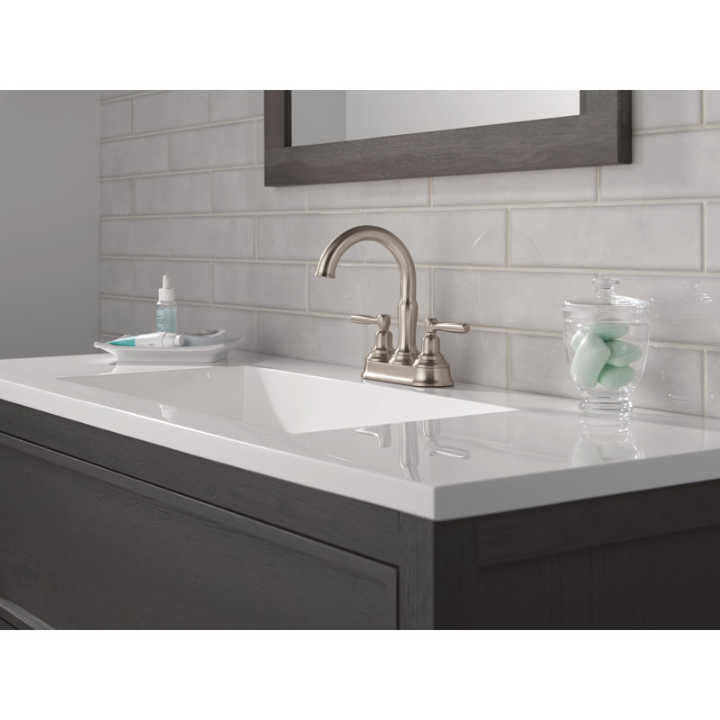 Two Handle Centerset Bathroom Faucet, Stainless