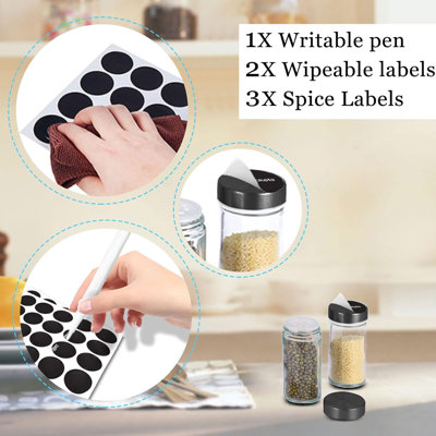 Freestanding Stainless Steel Spice Jar & Rack Set