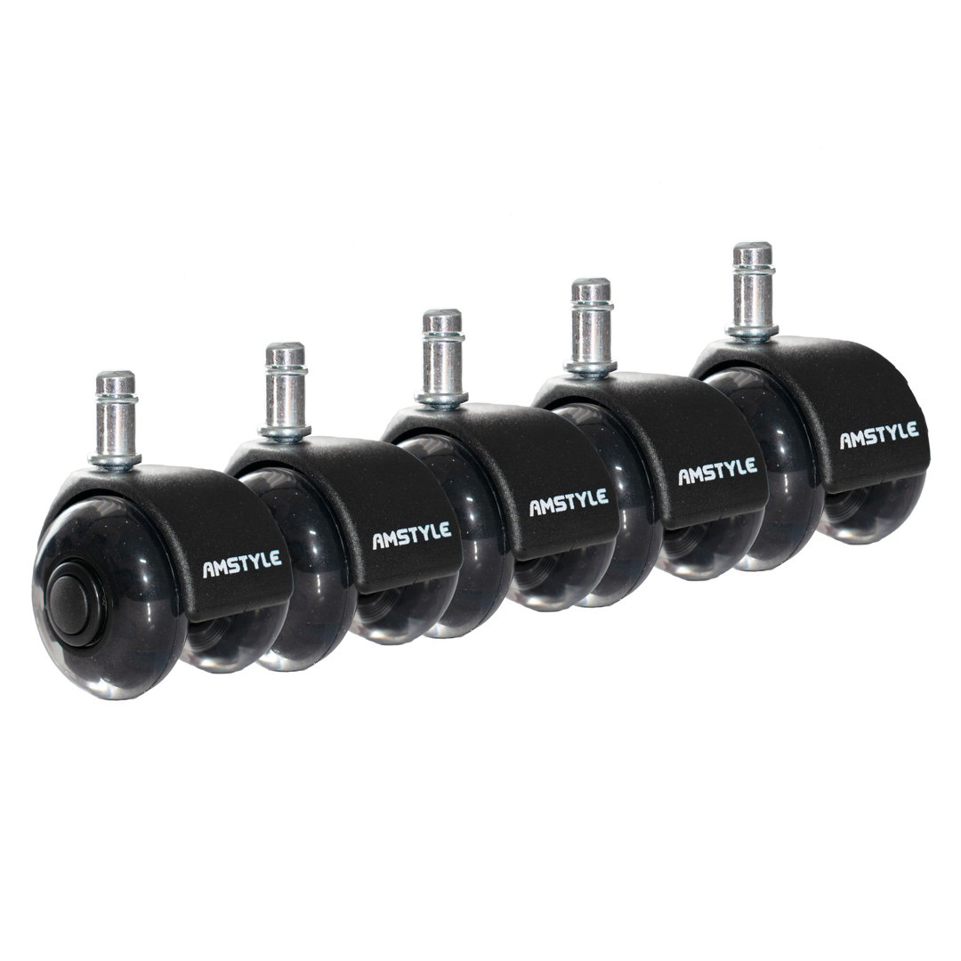 Set Of 5 Office Chair Castors, Heavy-duty Castors, Smooth-running Universal Castors, Black