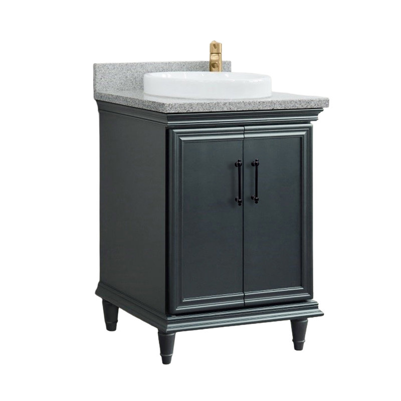  Simple meuble-lavabo galaxie et lavabo rond, Gris, 25"