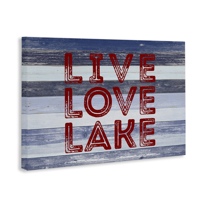  «Live Love Lake», art mural sur toile rayée par SD graphiques Studio, H 16 po x l 24 po