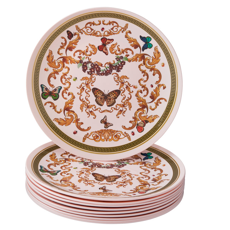 Assiette à dîner jetable en plastique, Rose