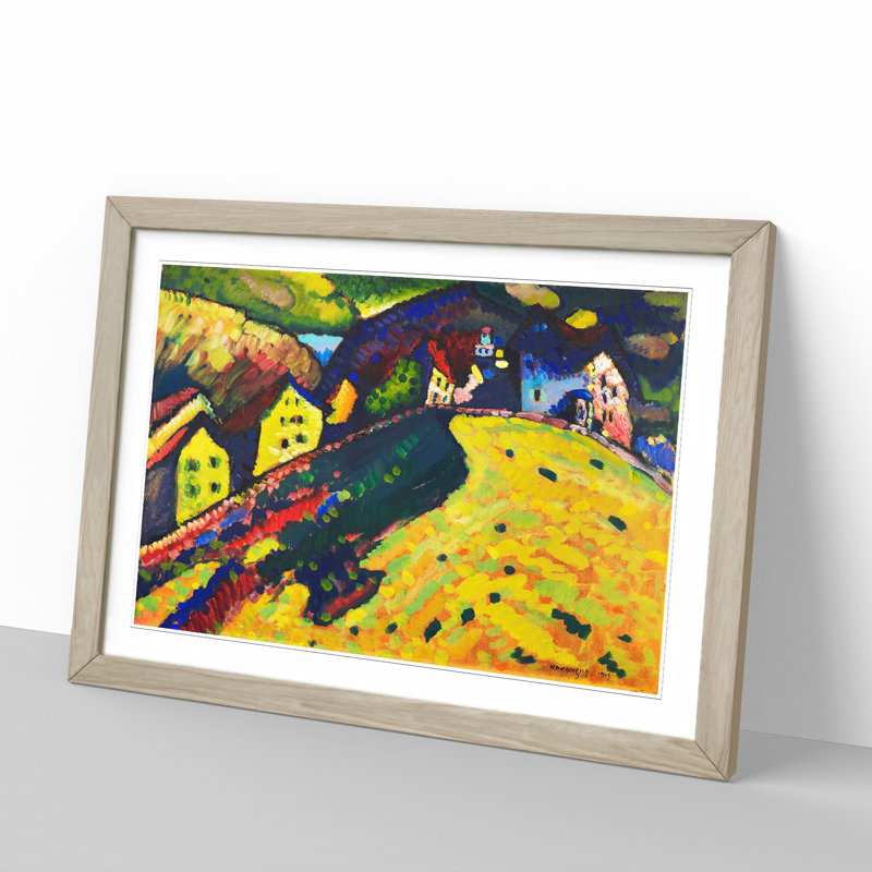 Houses at Murnau by Wassily Kandinsky - Picture Frame Painting, Oak Framed, 48cm H x 65cm W x 2cm D