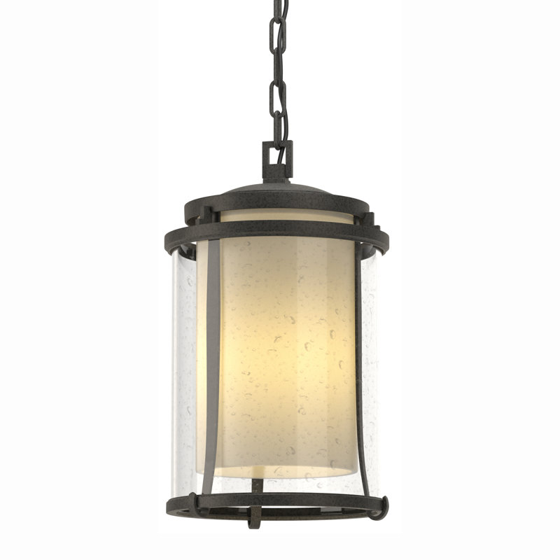 Meridian 1 - Bulb 15.7" H Mains Only Outdoor Hanging Lantern, Natural lron