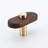 Modern Wood And Solid Brass Cabinet And Drawer T-Bar Pull