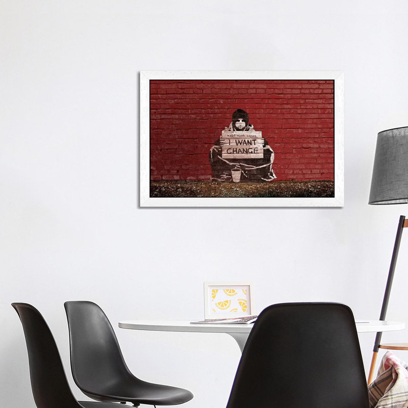Keep Your Coins. I Want Change By Meek - Print on Canvas, 101.6 cm H x 66.04 cm W, White Framed