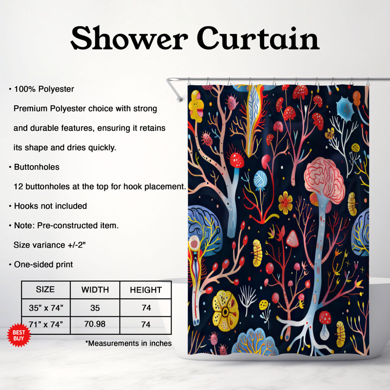 Rideau de douche Premium, H 74 po x l 71 po
