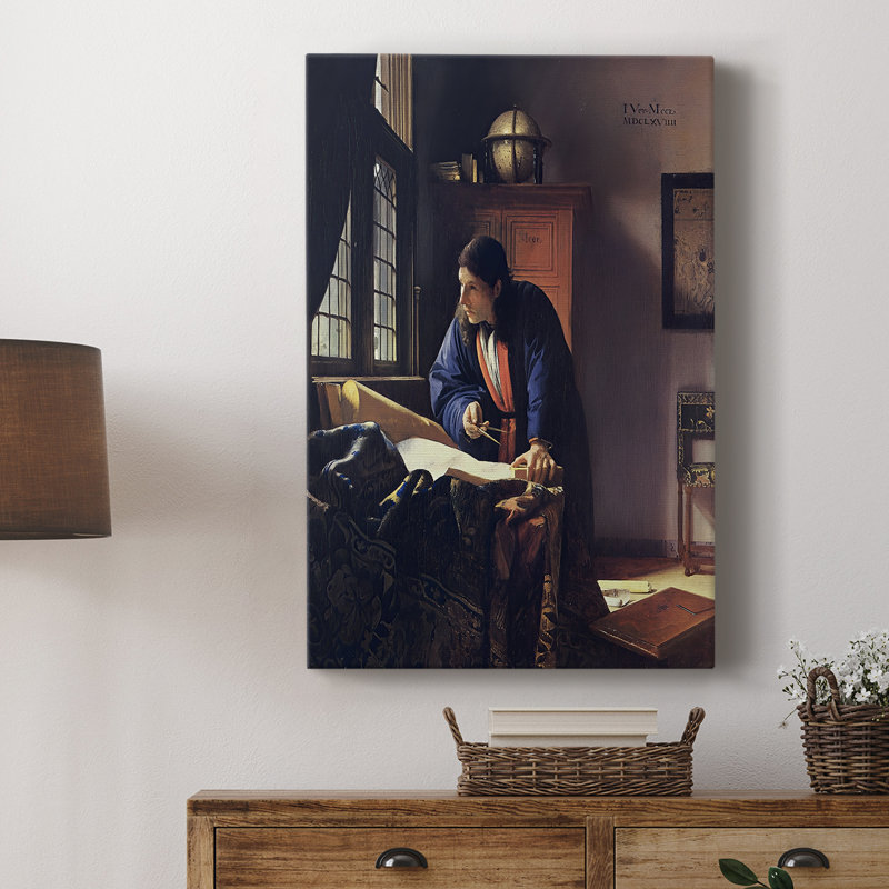 Le géographe - Toile tendue sur toile par Jean Vermeer, 8 x 12