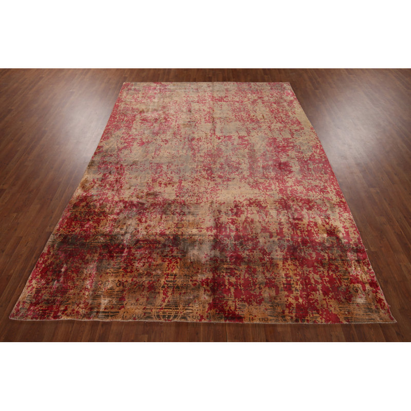 Tapis abstrait fait à la main 8 x 11