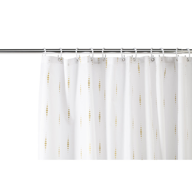 Gold Dotty Textile Shower Curtain