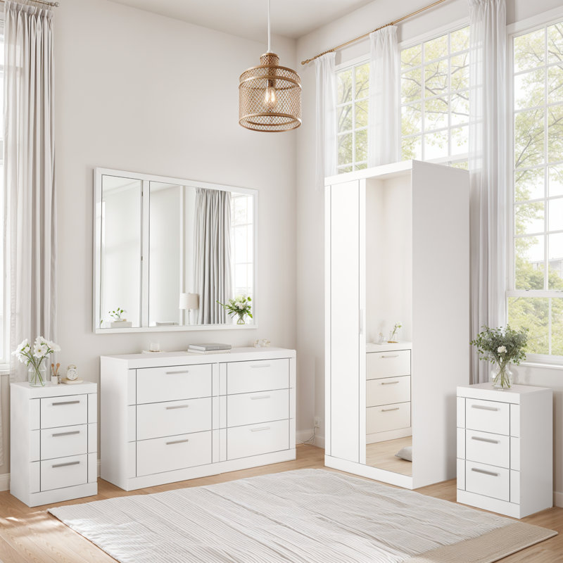 Kimberley Essential 4 Piece Bedroom Set, White