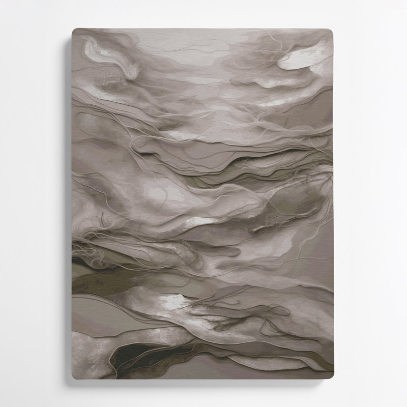 Abstrait paysage 98, art mural gris en métal, H 24 po x l 36 po
