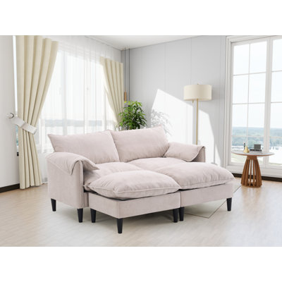 Canapé convertible avec repose-pieds et rangement Jabari
