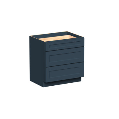 Armoire inférieure à 3 tiroirs DL Cabinetry (prête à assembler) de style Shaker l 33 po x H 34,5 po x P 24 po