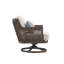 Chaise de patio en métal et polyester avec coussins décoratifs Ludovic, brun