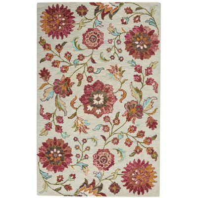 Lasley Wool Floral Indoor Rug