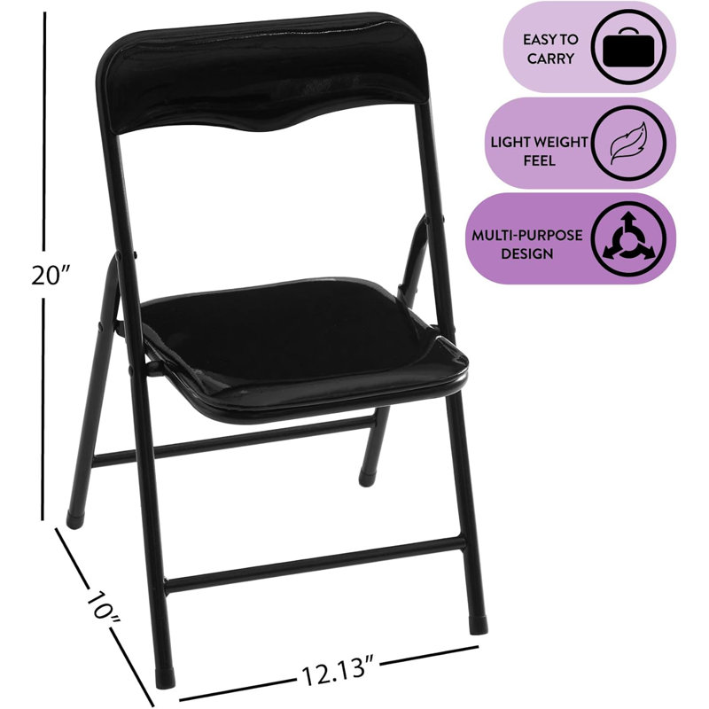  Chaise pliante rembourrée, ensemble de 2, Noir