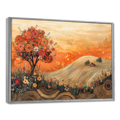 Fleurs saisonnières de Dorque dans un paysage de campagne I - campagne, art mural