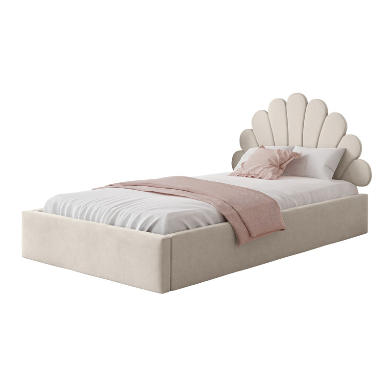 Siskiyou Upholstered Ottoman Storage Bed, 120cm x 200cm, Beige