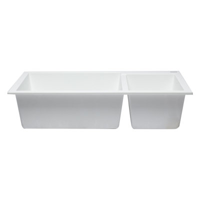 Évier de cuisine à double cuve en granite composite L 34 po x l 20 po