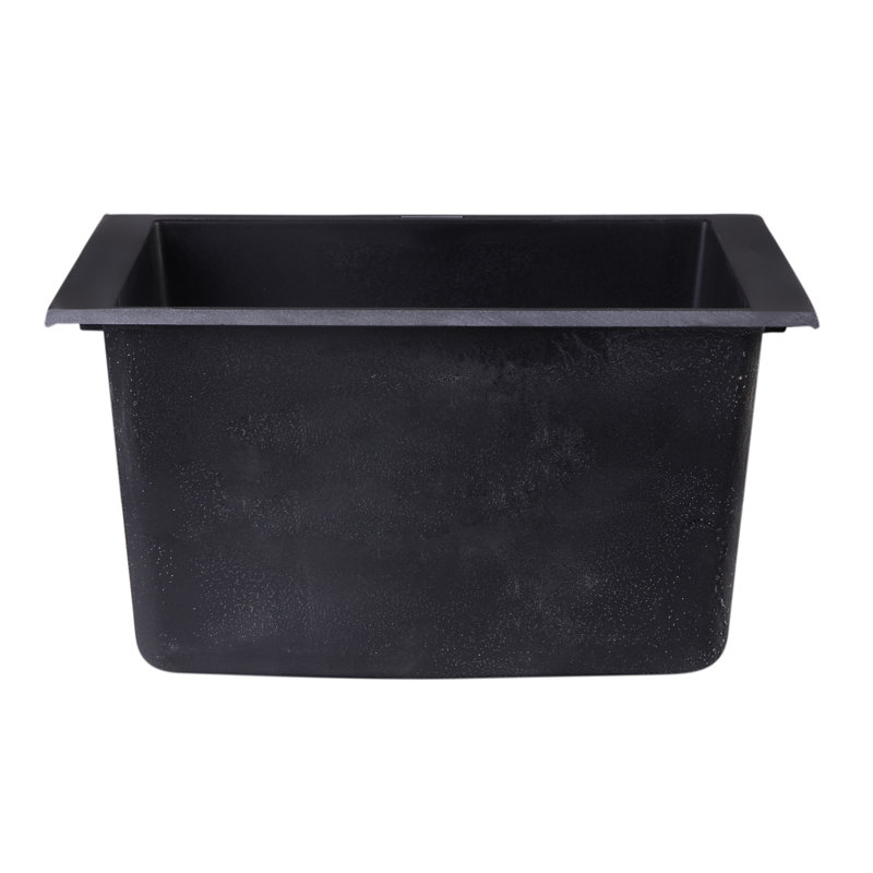 17.75'' L Single Bowl Granite Kitchen Sink, Black