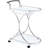 White And 2 Glass Shelf Metal Bar Cart For Dining Room, Storage Style With Stemware Rack Three Wine Rack, 26.5 Inches Wide Shelf, Room Decor Embellishment, 34.44H