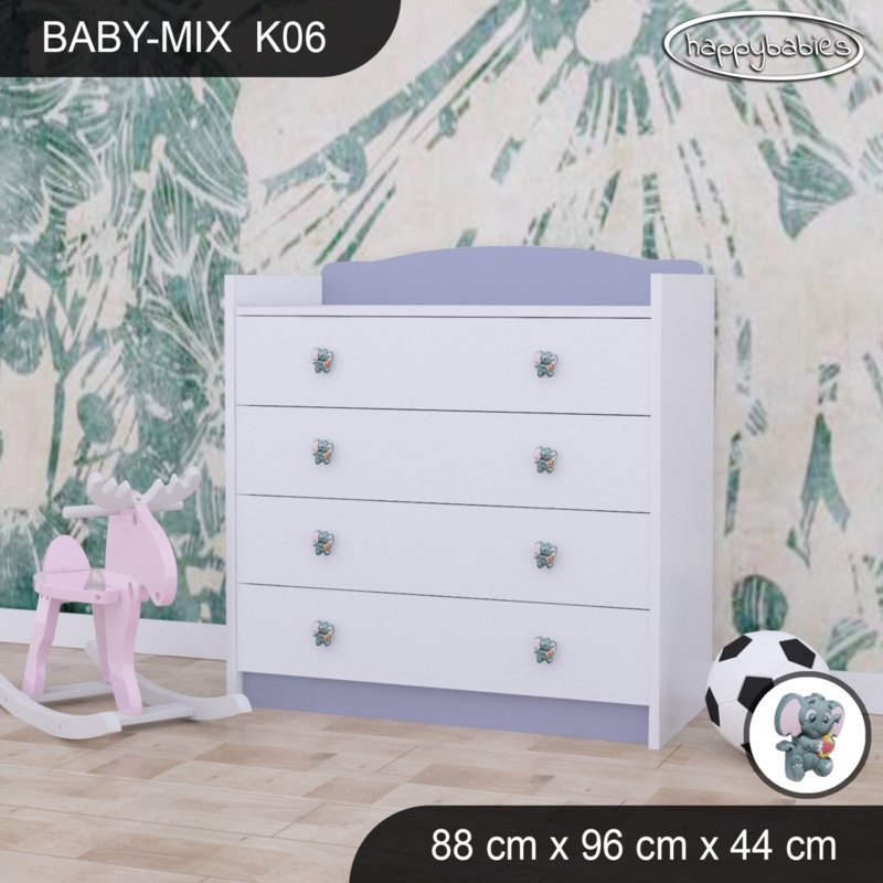 Baby Mix Kids 4 - Drawer Dresser, Grey