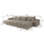 Luxueux canapé-lit modulaire pour salon avec tissu moelleux et sans assemblage