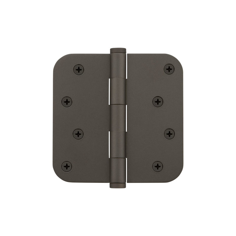 4'' x 4'' Brass Butt Bearing Hinge, Titanium Gray