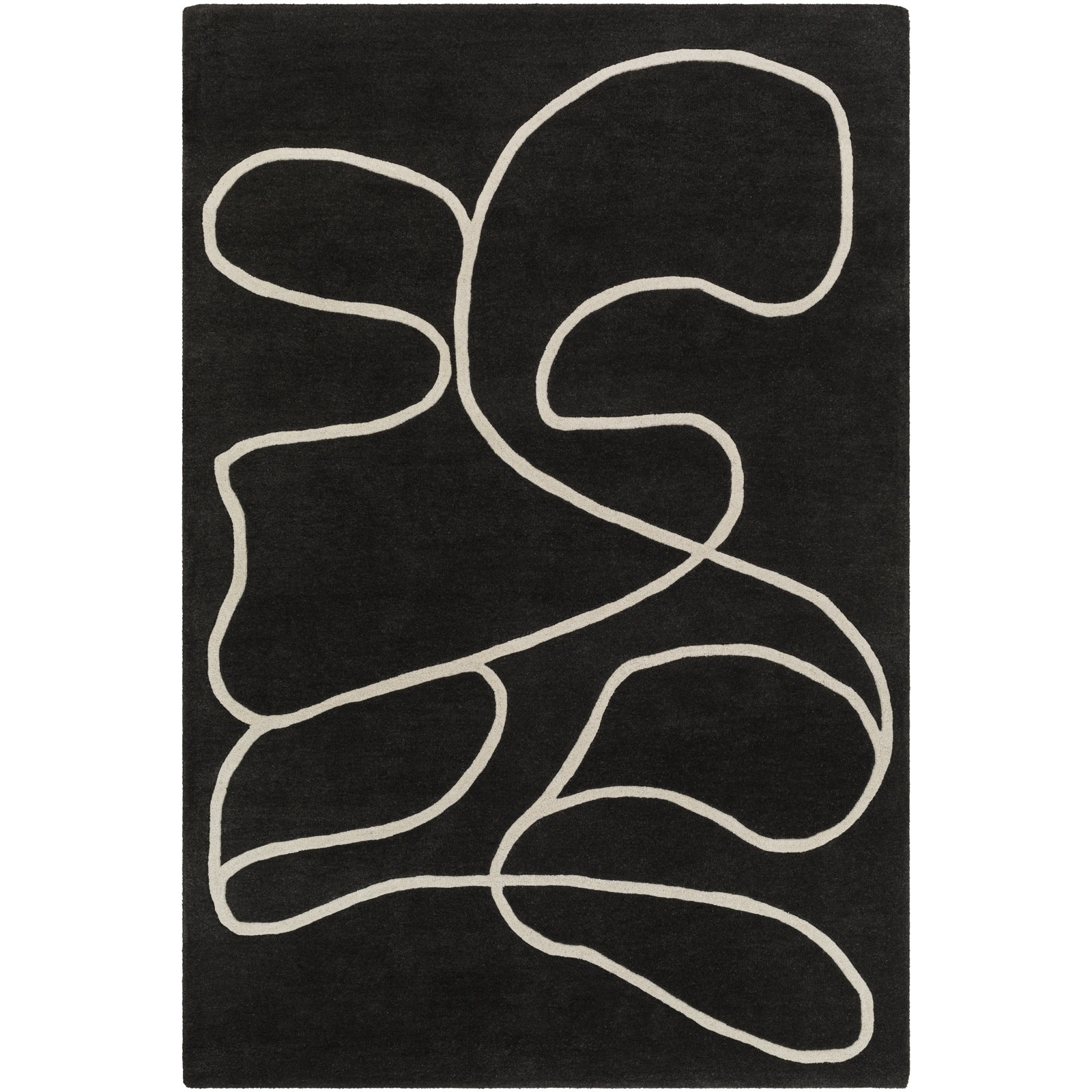 Jason Wu Meander Black Rug, Rectangle 2' x 3'