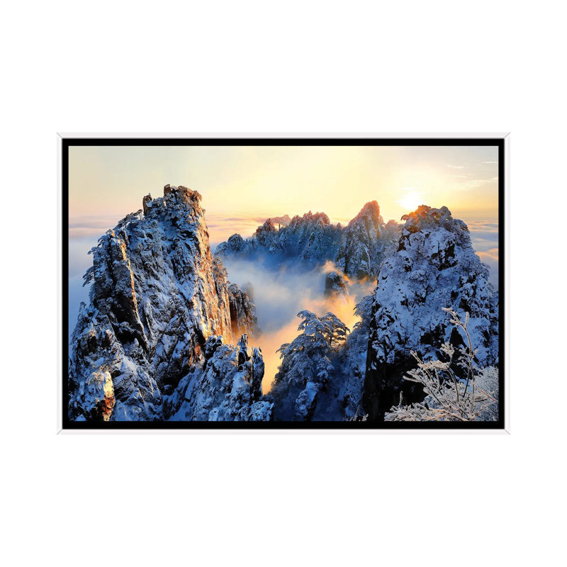 Sunrise at Mt. Huang Shan 1 Piece Single Picture Frame and Floater Frame Wall Art on Canvas