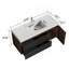 Meuble-lavabo mural de 48 po avec lavabo à surface solide brillante et tiroirs noirs doux, meuble-lavabo mural flottant pour salle de bain moderne, sans drain ni robinet