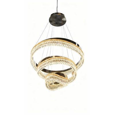 Lustre en cristal triple spirale