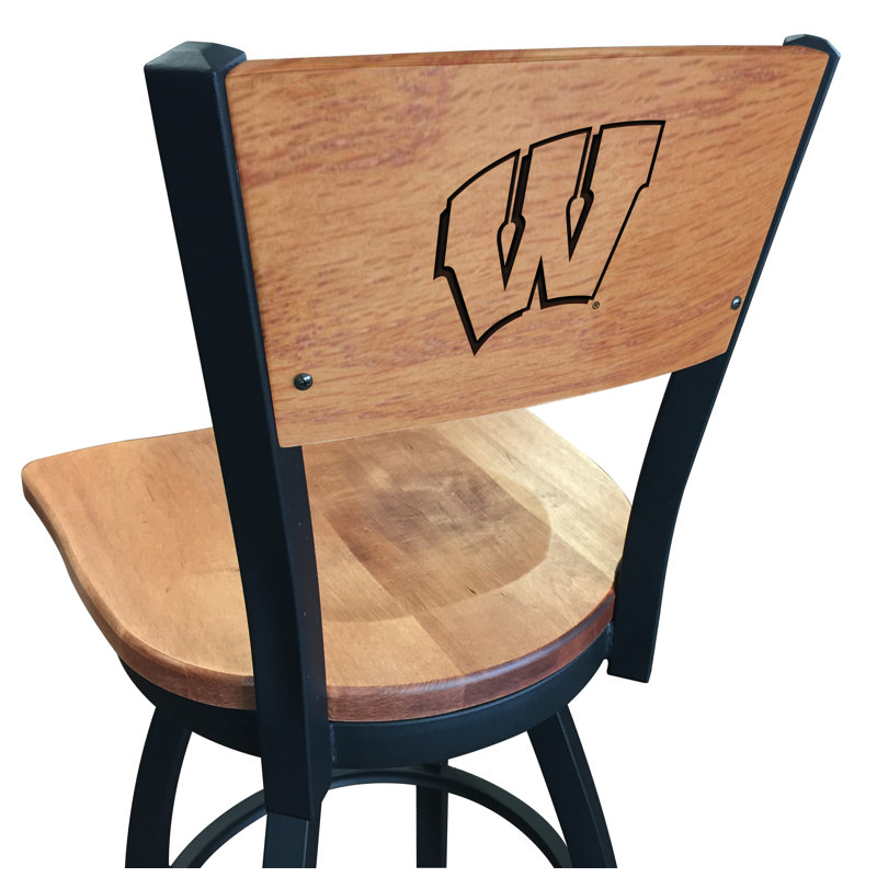 Tabouret tournant NCAA, Érable moyen, Bucky-Badger de Wisconsin, Tabouret de comptoir (siège d'une hauteur de 25 p