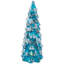 LED Lighted Glittered Glass Christmas Tree Decoration - 10.25" - Blue