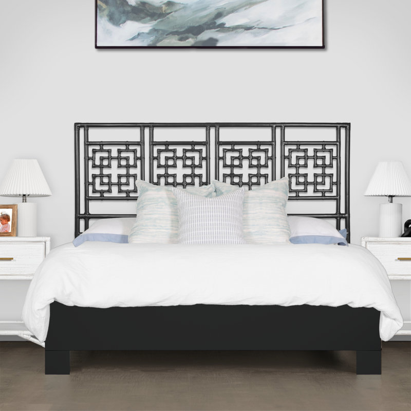 Lit plateforme Palm Springs, Noir, Grand