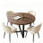 43.3" Round Extendable Dining Table Set For 4, Mid-century Modern Walnut Finish Mdf Kitchen Table With Cross Base & Upholstered Chairs, Space-saving Dining Room Furniture Set-1895374830