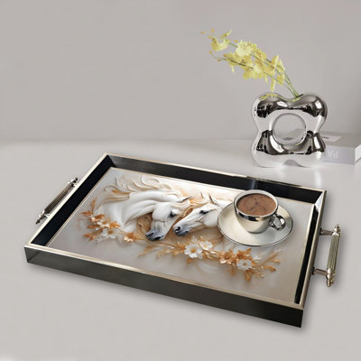 Elegant Glass Tray, 19.7 x 11.4 x 1.4 inches | 100% Durable Glass Construction | Easy to Clean with Damp Cloth | Ideal for Serving, Decorative Display, and Organizing | Stylish Addition to Home Décor