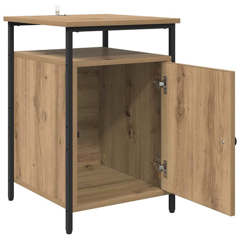 40cm W Manufactured Wood Bedside Table, Artisan Oak