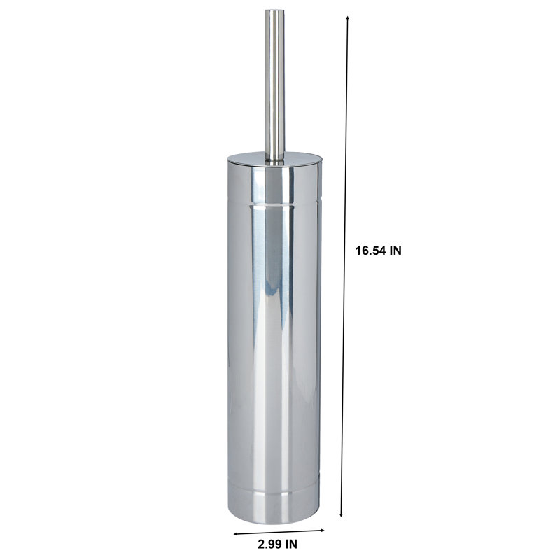 Brosse de toilette mince Bath Bliss avec base lestée en chrome