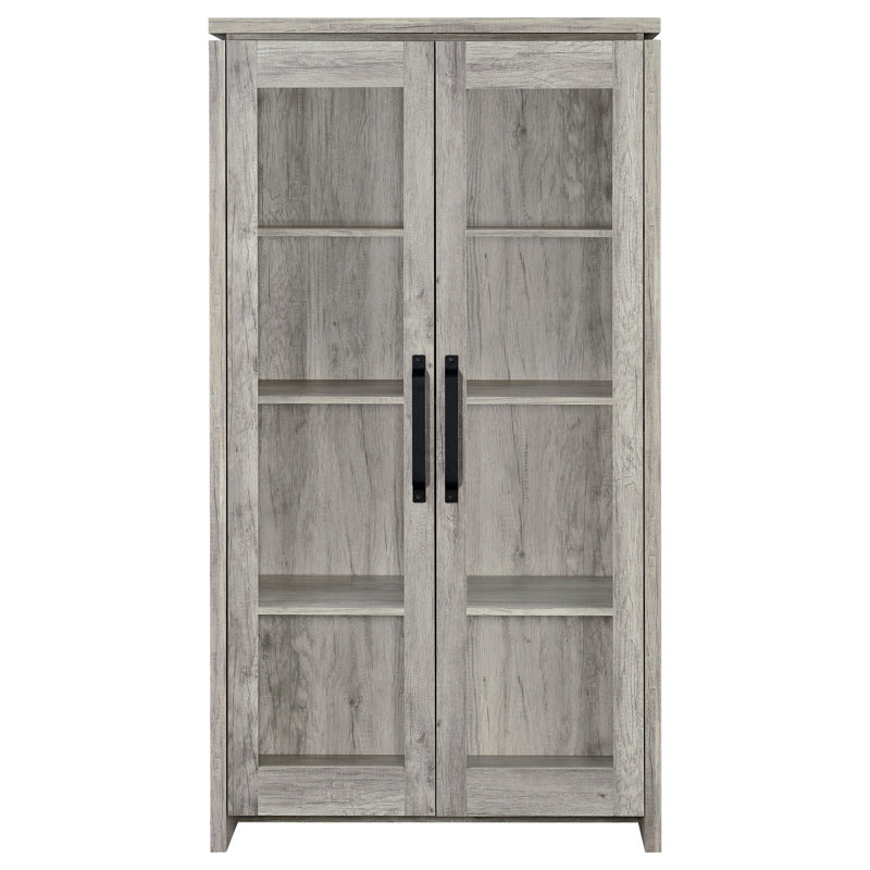 Armoire haute en bois d'ingénierie à 2 portes Myerson Grey Driftwood