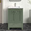 Ensemble de meuble-lavabo autoportant 24 po Amandie en vert forêt avec plateau en marbre de Carrare-745798984-738044143