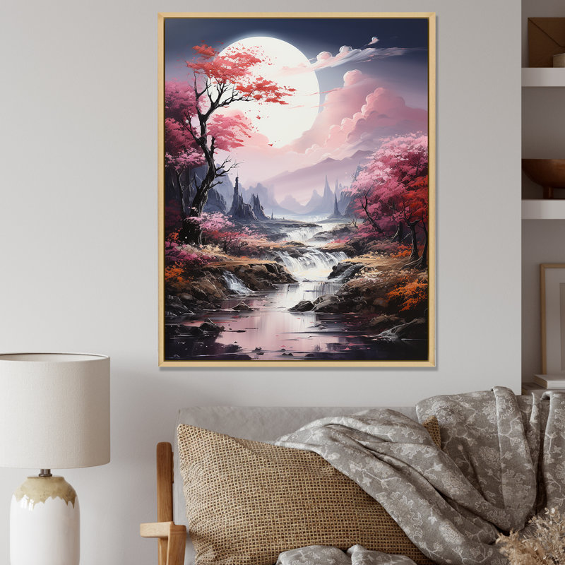 «Water Stream Charm» - reproduction d'art, Cadre naturel flottant, H 32 po x l 16 po x P 1 po
